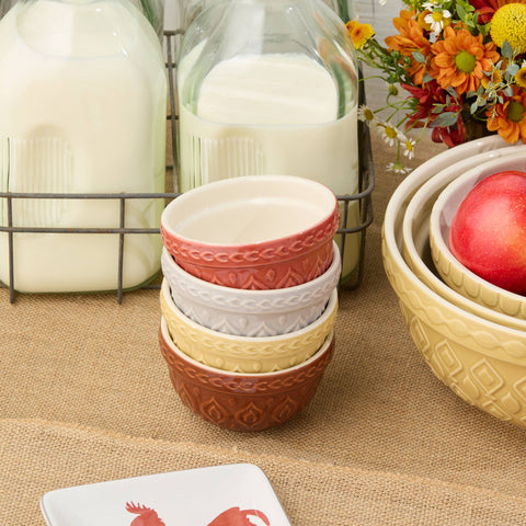 Vintage Farm Stoneware Prep Bowls, Set of 4, 4.5", 10 oz - Certified International