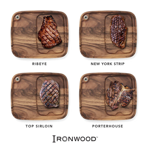 Ironwood Fort Worth Steak Plate, Acacia Wood, 11" x 13" - Fox Run Brands