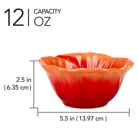 Blossom Floral Ice Cream Bowls, Set of 4 - Certified International