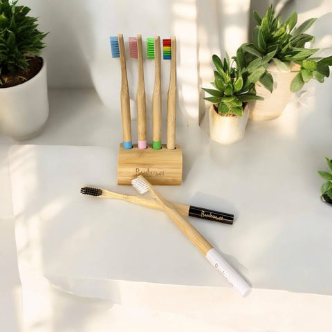 Adult Bamboo Toothbrush, White - Bamboo Switch
