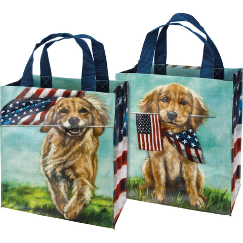 Dogs And Flags Daily Tote, 8.8"x10.3"x4.8" - Primitives by Kathy