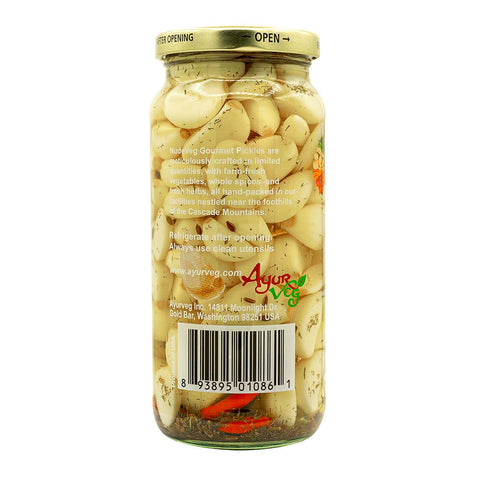 Spicy Pickled Garlic, 16 oz Handcrafted - Ayurveg