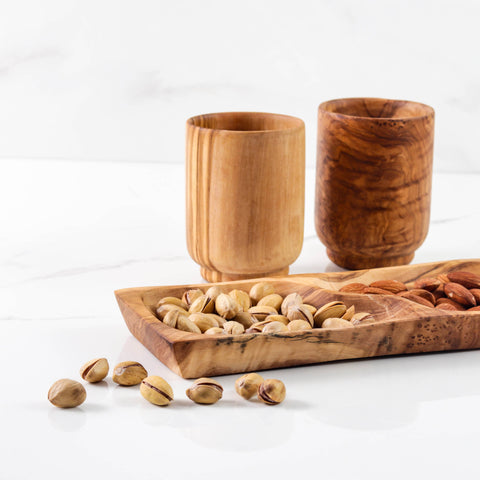 Olive Wood Divided Serving Platter, 9" - ArtisRaw