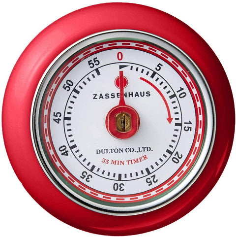 Retro Kitchen Timer, Red, 2.75” x 1.25" - Frieling USA