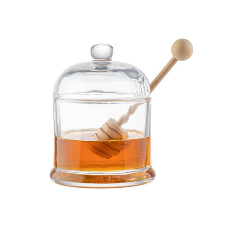 Honey Dipper Set, Includes Glass Jar & Wood Dipper - TableCraft Products Company