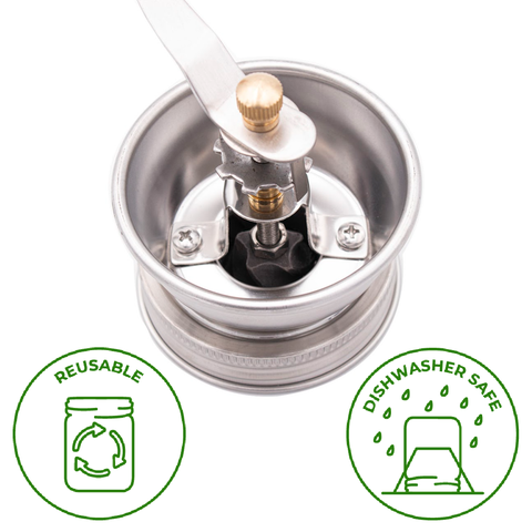 Coffee and Spice Grinder Lid for Mason Jars - Mason Jar Lifestyle