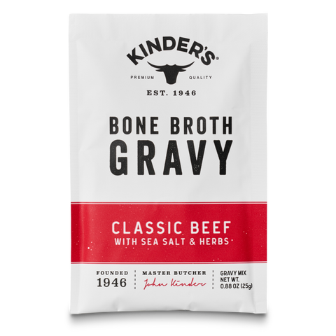 Classic Beef Bone Broth Gravy with Sea Salt and Herbs, 0.88 oz - Kinder's Sauces & Seasonings