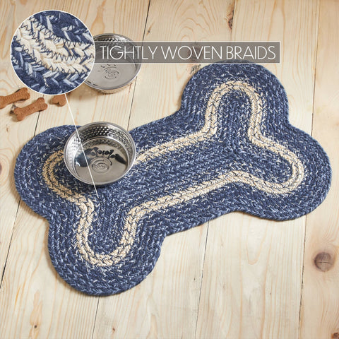 Great Falls Blue Indoor/Outdoor Medium Bone Rug 15x23 inch - VHC Brands