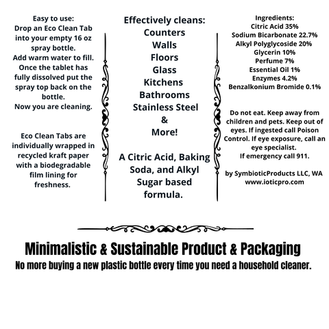 Eco Clean Tabs - All-Purpose Cleaner, Citrus Clean - Symbiotic Products LLC