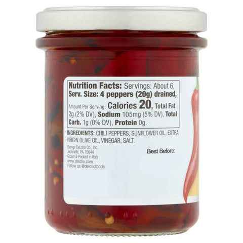 Calabrian Chili Peppers 6.7oz - Delallo