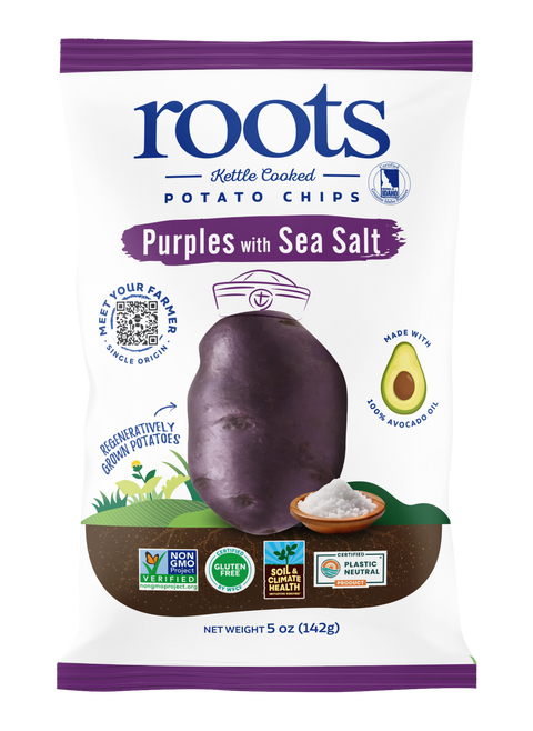 Purples with Sea Salt Kettle Potato Chips, 5oz - Roots Potato Chips