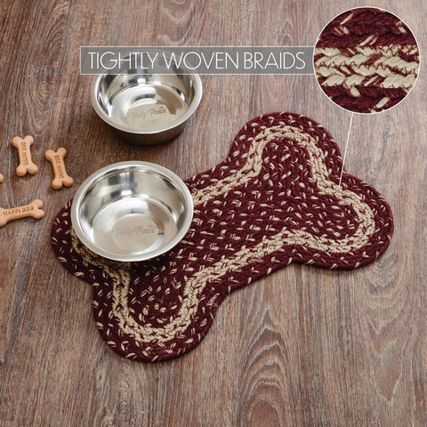 Burgundy Tan Indoor/Outdoor Small Bone Rug 11.5x17.5 inch - VHC Brands