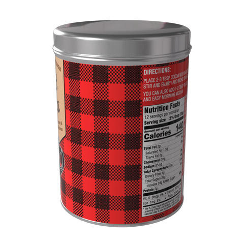 Season's Greetings Red Plaid Chocolate Hot Cocoa, 16oz Round Tin - McSteven's