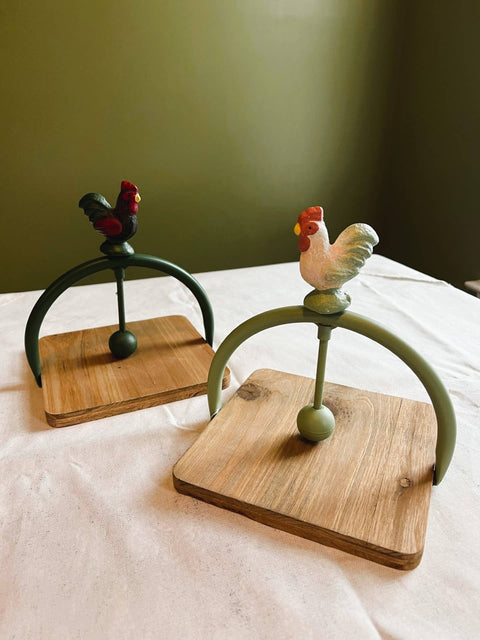 Iron Rooster Napkin Holder: Light Green - Vagabond Vintage