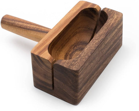 Ironwood Bagel Miter, Acacia Wood, 7" x 5.5" x 2.5" - Fox Run Brands
