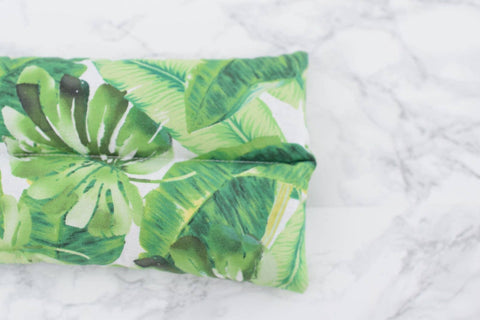 Heating Pad Neck Wrap, Hot + Cold Flaxseed, Green Foliage - Wild Clementine Co.