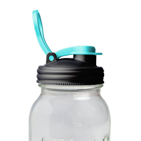 Mason Jars Lid POUR Carry Loop - Black / Wide Mouth - reCAP Mason Jars