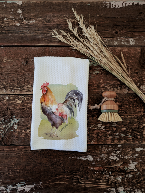 Rooster Farm Animal Kitchen Tea Towel - Middlefork Farmhouse Co.