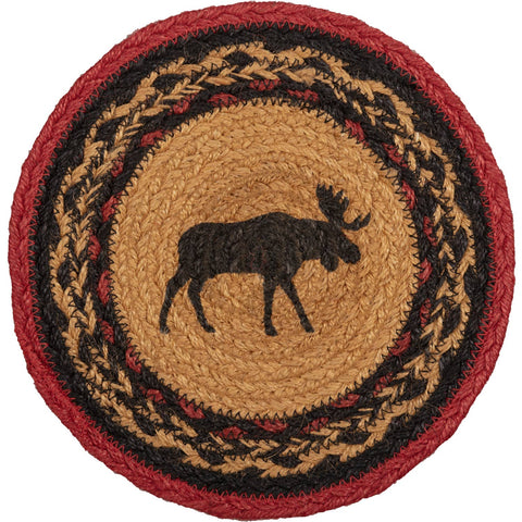 Cumberland Stenciled Moose Jute Trivet, 8 in - VHC Brands