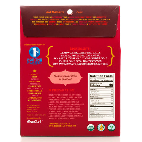 Red Thai Curry Paste, 2.8 oz - Mike's Organic Curry Love