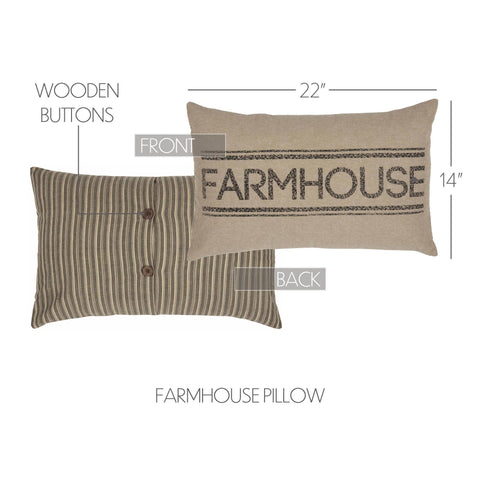 Sawyer Mill Charcoal Farmhouse Pillow, 14x22 in - VHC Brands
