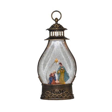 Snow Globe Jesus Family Musical Lighted with Swirling Glitter Water Lantern - SINT