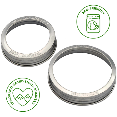 5-Pack Regular Mouth Bands/Rings for Mason Jars, Rust Proof Stainless Steel - Mason Jar Lifestyle