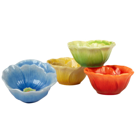 Blossom Floral Ice Cream Bowls, Set of 4 - Certified International