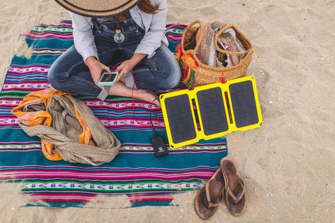 15W Portable Solar Panel Charger + 10k mAh Powerbank - SunJack