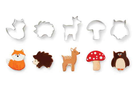 Woodland Animal Cookie Cutters, Set of 5, 4" - Fox Run Brands