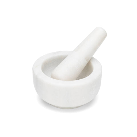 Marble Mortar and Pestle, White, 4.7" x 2.4" - Fox Run Brands