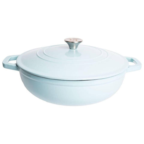 Enameled Cast Iron Dutch Oven: 5 Qt. Teal Blue - Lexi Home