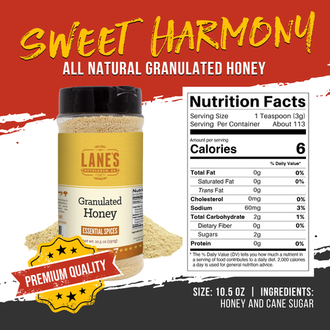 Granulated Honey, 10.5 oz - Lane's BBQ