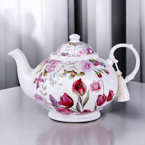 Tulips Bone China Teapot, 1.14 qt, in Gift Box