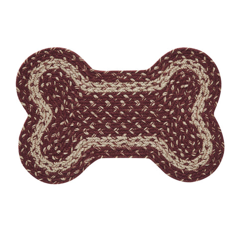 Burgundy Tan Indoor/Outdoor Small Bone Rug 11.5x17.5 inch - VHC Brands