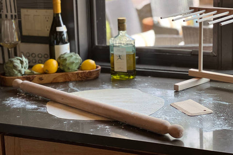 Italian Beechwood 31" Rolling Pin and Dough Scraper Set - Verve Culture