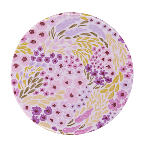 Lilac Floral Mousepad, 8.5" diameter - Elyse Breanne Design