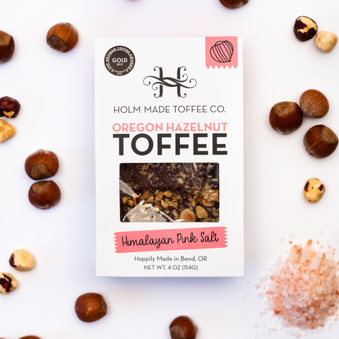 Himalayan Pink Salt - Oregon Hazelnut Toffee, 4 oz - Holm Made Toffee Co.