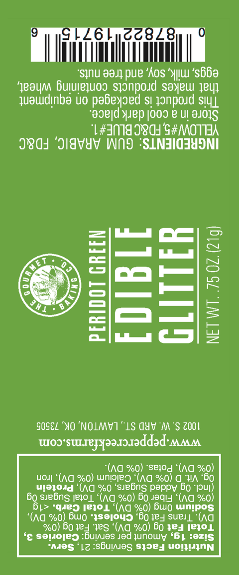 Peridot Green Edible Glitter Sprinkles, 0.75 oz - Pepper Creek Farms
