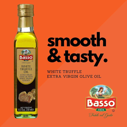 Basso White Truffle Extra Virgin Olive Oil, 8.5oz - Wholesale Italian Food