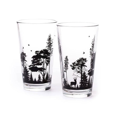 Forest Animals Pint Glass, 16 oz, Single - Black Lantern (Copy)