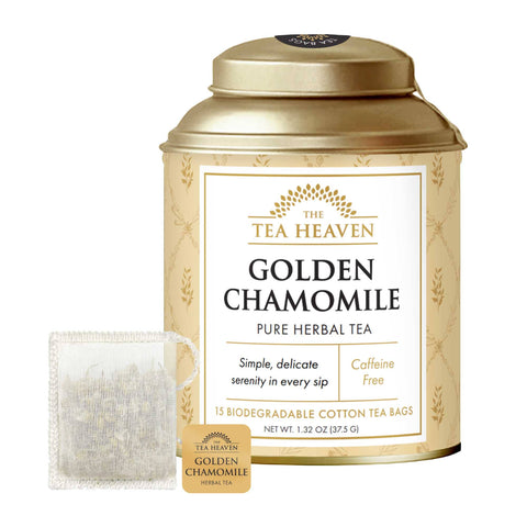 Golden Chamomile Tea Canister, 15 bags - The Tea Heaven
