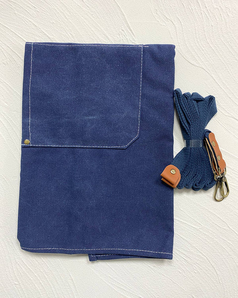 Heavy Cotton Canvas Cross Back Aprons: Blue - Fodory