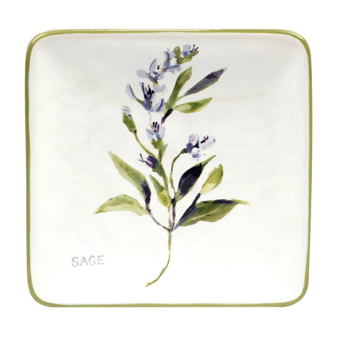 Fresh Herbs Canape Plates 6 in - Set of 4 - Certified International