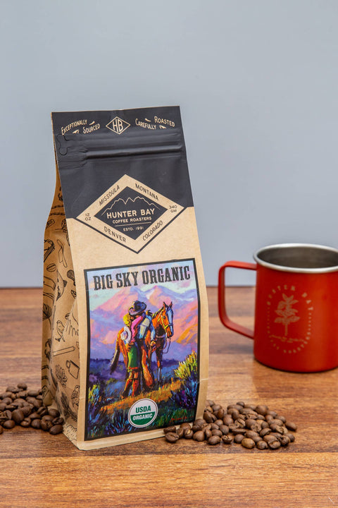 Big Sky Organic Coffee, 12 oz Whole Bean - Hunter Bay Coffee Roasters