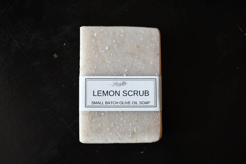 Lemon Scrub - Olive Oil Soap with Oats - Orange Thyme Bath Apothecary