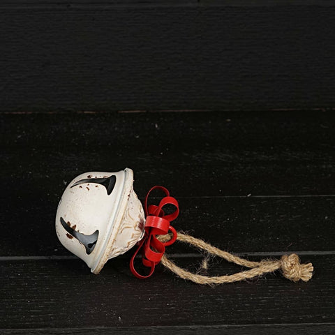 Vintage White Nutshell Bell with Metal Bow - Holiday Depot Inc.