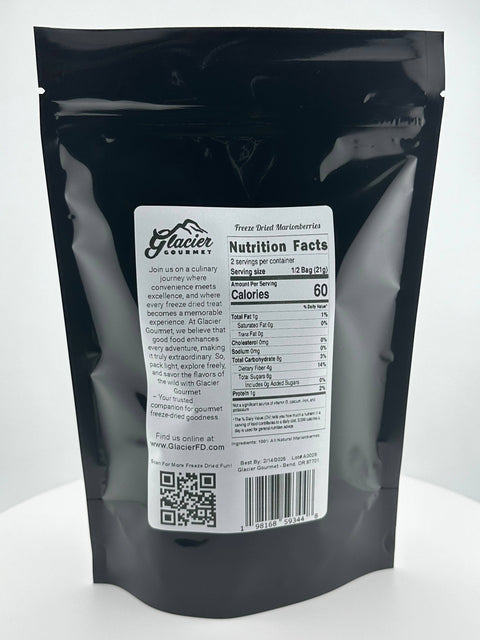 Freeze Dried Marionberries, 1.5 oz Bag - Glacier Gourmet