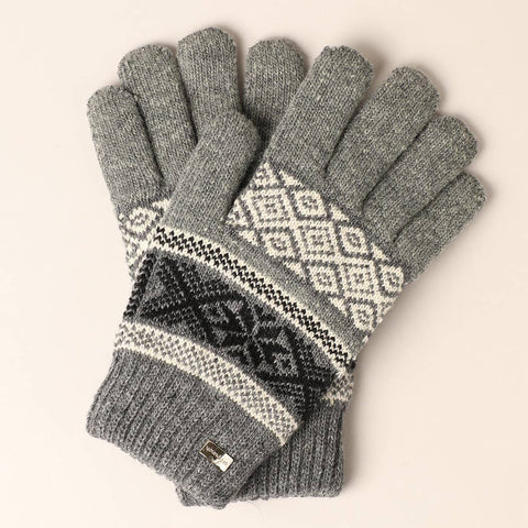 Black Charcoal Men's Premium Wool Blend Knitted Winter Gloves: One Size - Fashion City