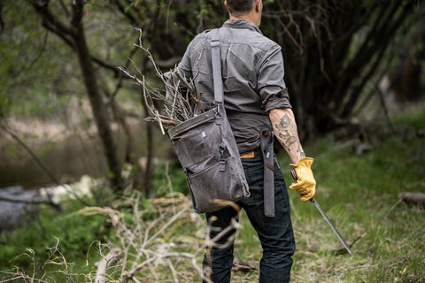 Harvesting & Gathering Bag- Waxed Canvas: Dark Khaki - Barebones